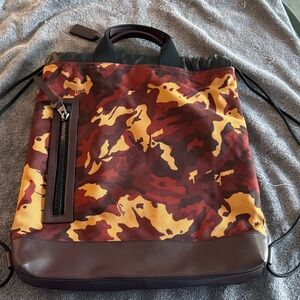 Coach Terrain Drawstring backpack Rust Camo